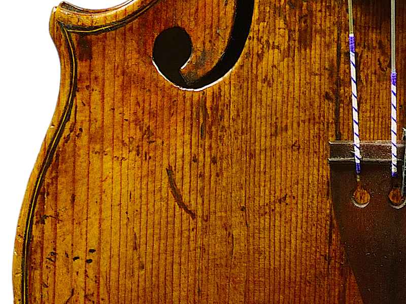 Detail of a violin belly.